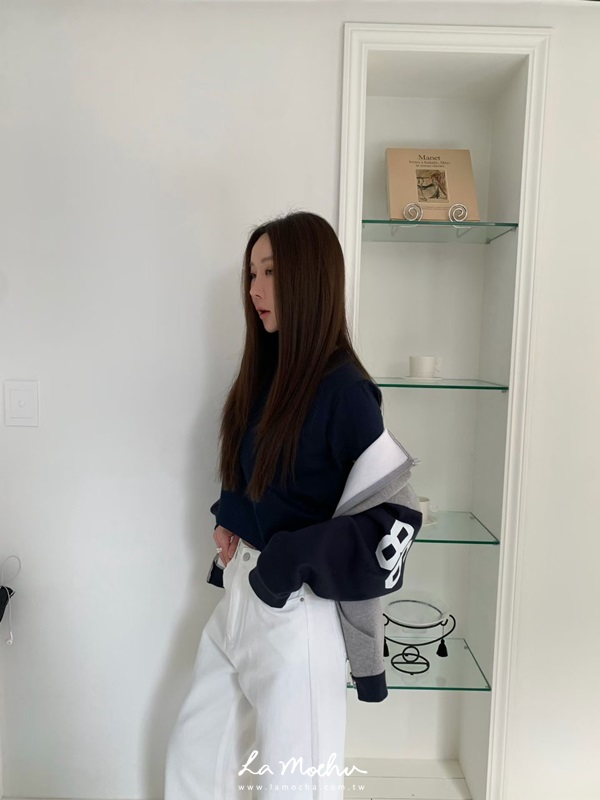 鬆弛反摺袖棉質上衣